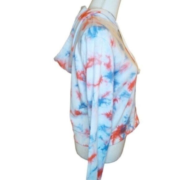 Alternative Eco Fabric Tie Dye Cropped Hoodie Sweatshirt Blue Size Medium - Picture 2 of 6